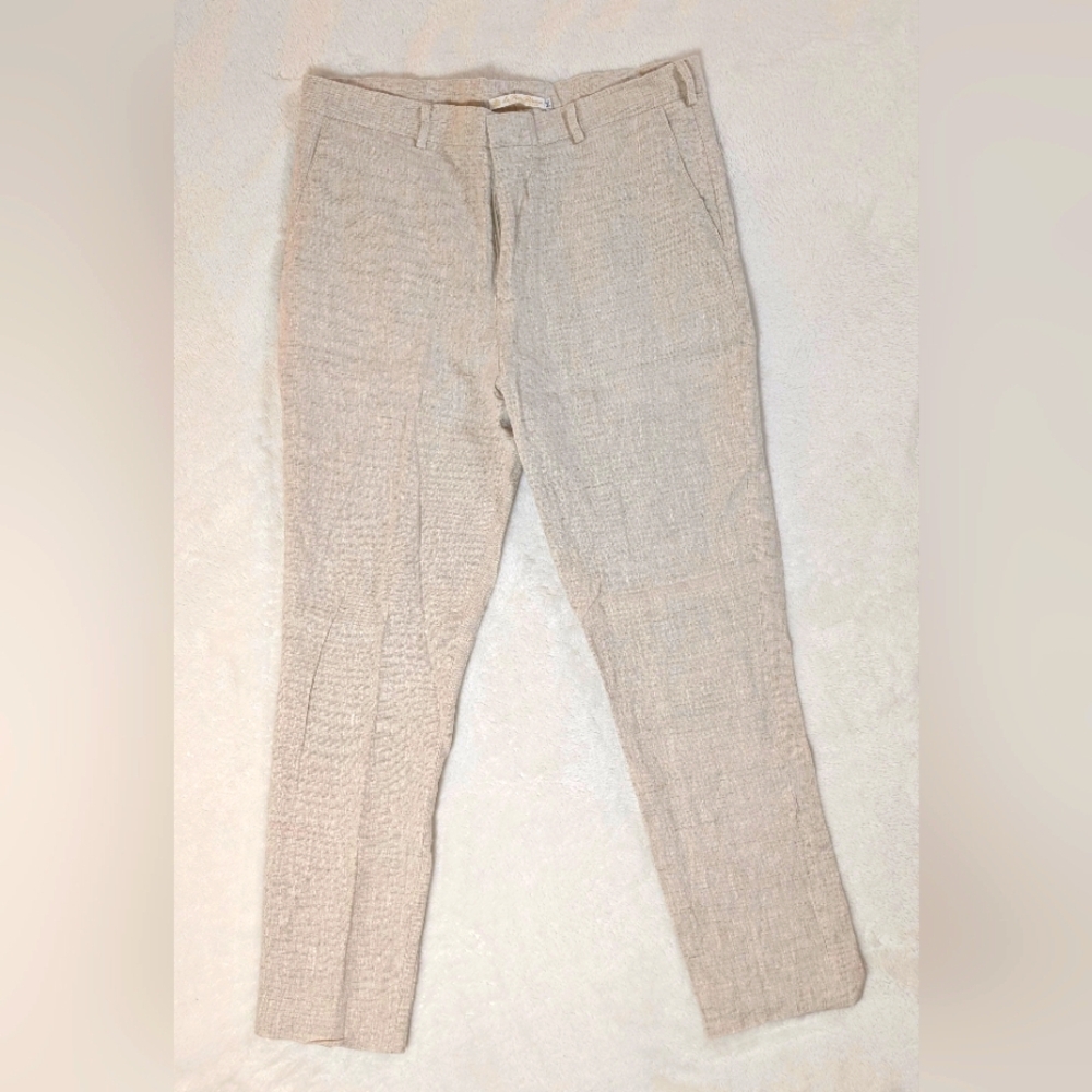 La Rosa Blanca Womens Chino Designer Pants Size 34 Beige Jenny Amador Chaljub